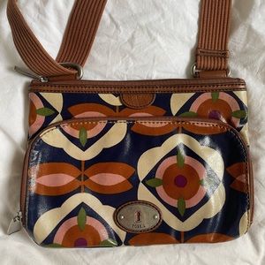 Fossil purse | Retro print cross-body bag